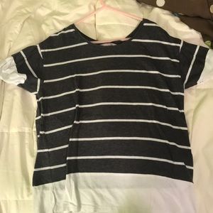 grey and white T-Shirt